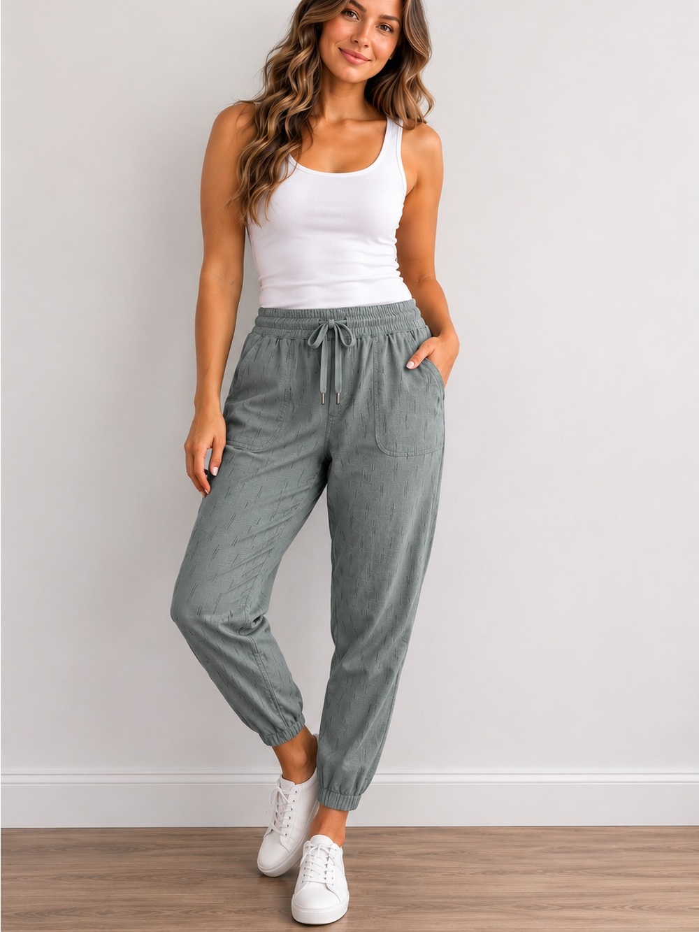 Athleta Trekkie North Joggers Size 14 Tall Sage Green Drawstring Jogger Pants